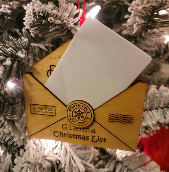 Santa Letter Ornament / Santa Letter for Kids / Santa Letter Envolope Ornament