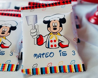 Mickey Mouse Chef Chip Bags: Personalized Birthday Party Favors
