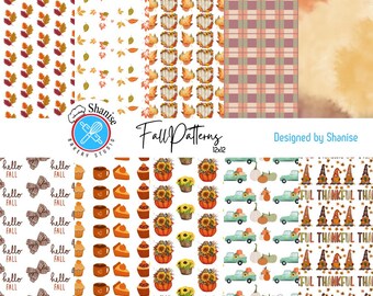 Fall Digital Paper Pack: Autumn Scrapbook Designs (Digital Download)