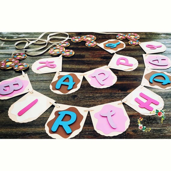 Donut Birthday Banner Mickey Inspired / Donut Birthday Banner / Mickey Donut Banner