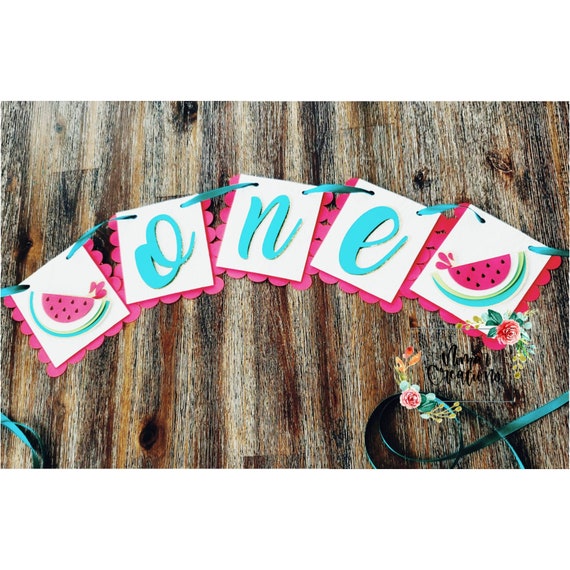 Watermelon Birthday Banner / One in a Melon Birthday Banner/ Watermelon Birthday /One in a Melon First Birthday / Summer Birthday
