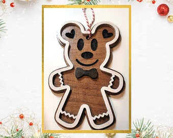 Mickey & Minnie Gingerbread Wood Ornament / Mickey Gingerbread Ornament / Minnie Gingerbread Ornament/ Mickey Christmas Ornament