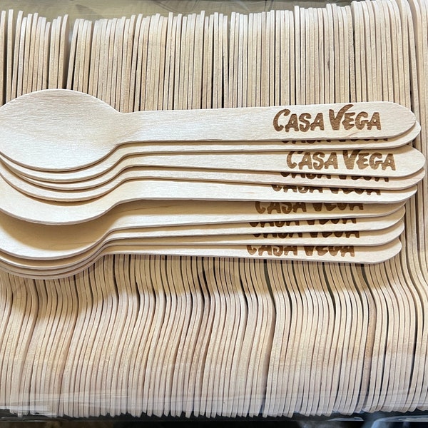 Customized Wooden Dessert Spoons