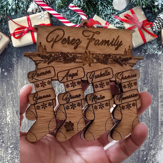 Family Names Personalized Christmas Ornament / Wood made Family Ornament