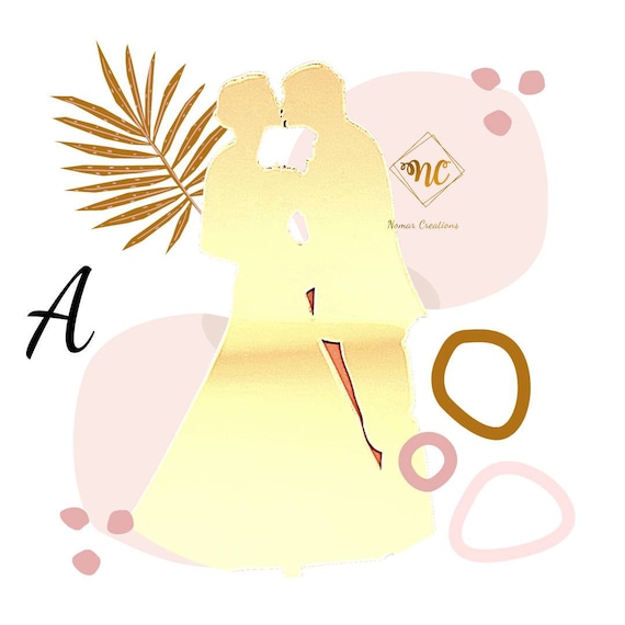 Couple Wedding Cake Toppers made in Acrylic, Wedding Cake Toppers, Silhouette Cake Topper for Wedding Cakes, Acrylic Wedding Cake Toppers