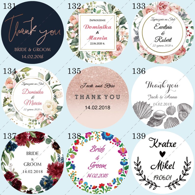 100 Pieces Personalized Wedding Stickers Favors Boxes Etsy