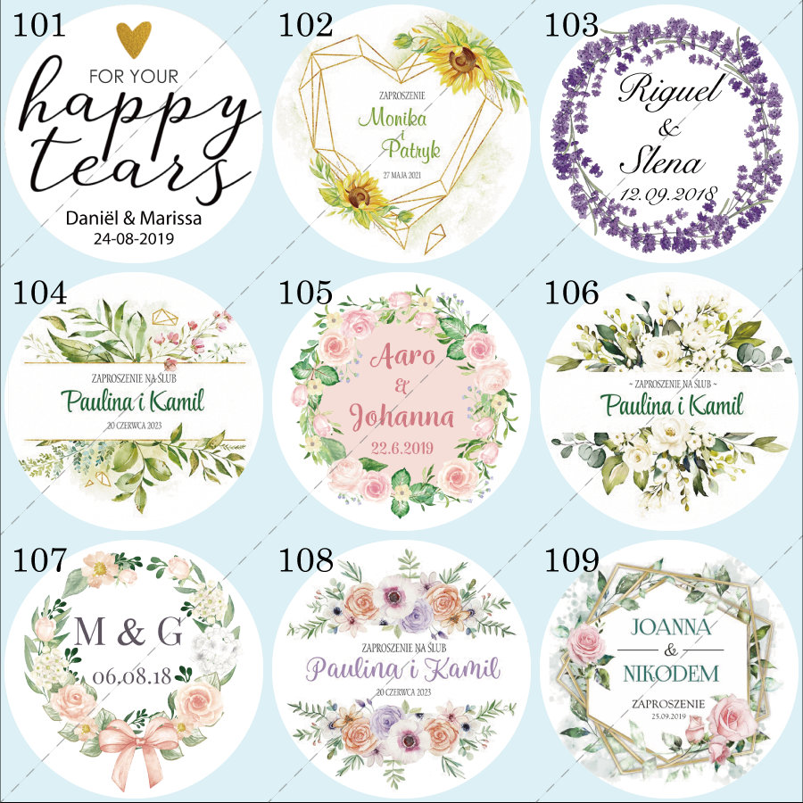100 Pieces Personalized Wedding Stickers Favors Boxes Etsy
