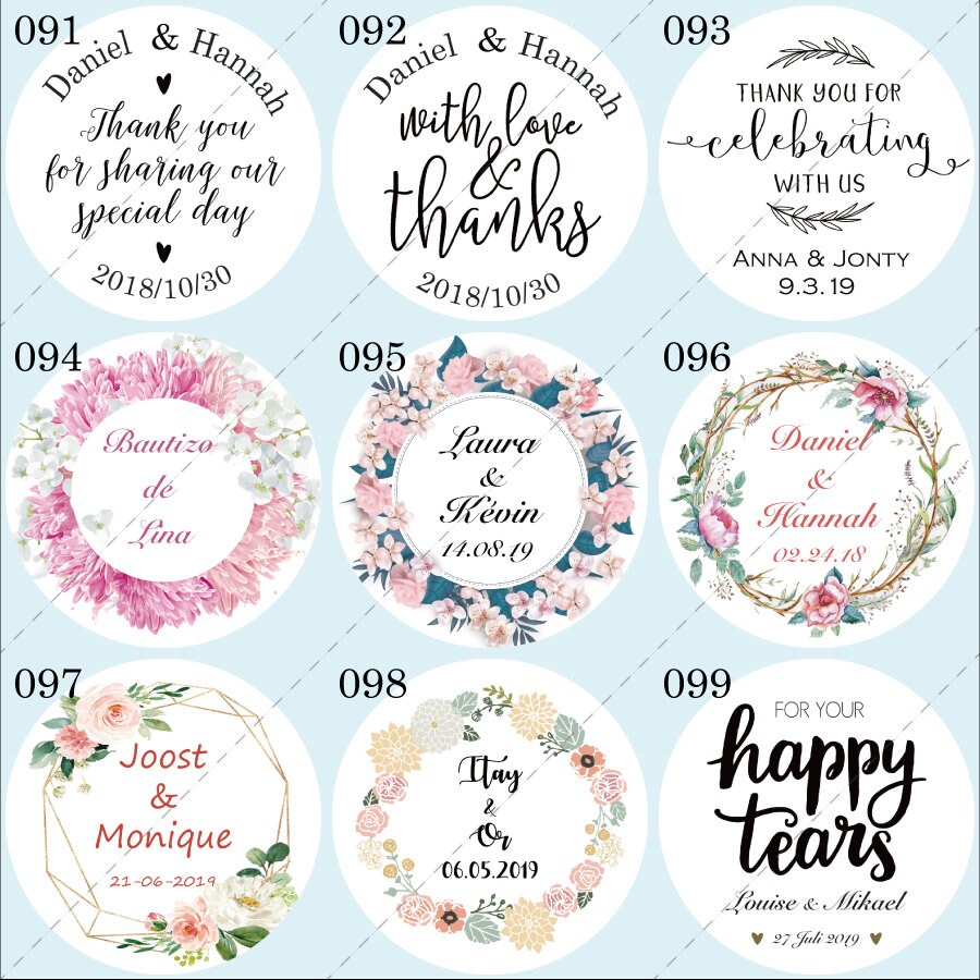 100 Pieces Personalized Wedding Stickers Favors Boxes Etsy