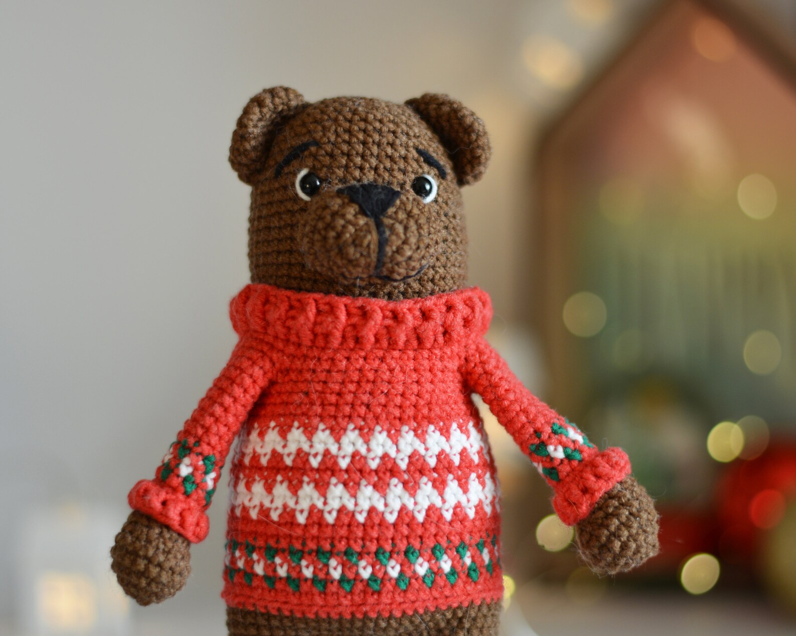 Teddy bear in a sweater Crochet bear toy. Etsy