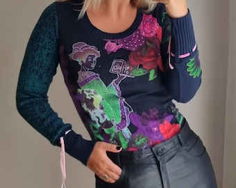 Desigual / Desigual Blouse / Bohemian Top / Y2k Blouse / Desigual Sweater /Bohemian Blouse / Designer Blouse / Bohemian Sweater / Colorful