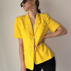 LOUIS FERAUD Blazer Jacket / Short Sleeve Blazer / Louis Feraud Jacket / Designer Jacket / Designer Blouse / Bright Summer Jacket / Feraud