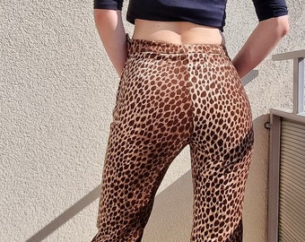 Dolce & Gabbana Hose / Designerhose / Dolce Gabbana Animal Print Hose / Boho Hose / Tiger Print Hose / Samt Leopard Print Hose