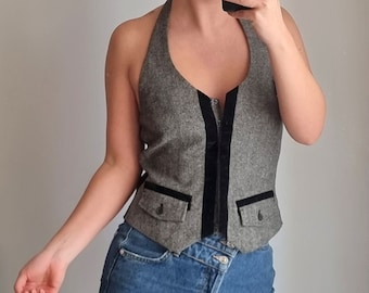 Casual Sleeveless Blouse / Vest Blouse / Halter Top Vest / Espirit Blouse / Sleeveles Blouse / Pocket Blouse / Halter Blouse / Formal Blouse