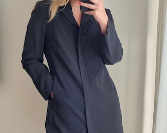 Blazer extra long s.Oliver / Blazer de costume long / Veste longue Fermeture éclair cachée / Veste-robe longue / Costume noir / Veste longue blazer noire ajustée