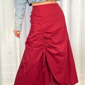 Made in France Red Long Skirt / Maxi Red Skirt / Formal Red Skirt / Red Skirt / High Waist Long Red Skirt / Flare Red Skirt / Tulle Skirt
