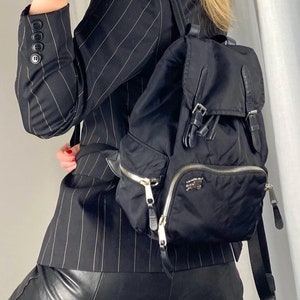 Burberry Nylon Rucksack Backpack / Burberry Backpack / Designer Bag / Burberry Handbag / Black Nylon Backpack / Nylon Bag / Burberry Horse