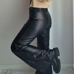 Vintage Leather Flare Pants - Etsy