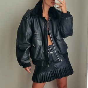 Leather Military Bomber Jacket / Military Coat / US Force Jacket / Leather Jacket / Air Force Jacket / Rare Collectable Leather Jacket