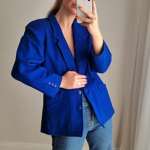 Blue Wool Jacket / Blue Spring Jacket / Wool Blazer / Blue Wool Blazer / Danish Design Jacket / Wool Jacket / Blue Spring Blazer / Blue Wool