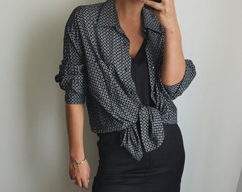 Versace Jeans Couture Black & White Shirt / Unisex Designer Shirt / Versace Medusa Shirt / Designer Blouse / Gianni Versace Shirt / Versace