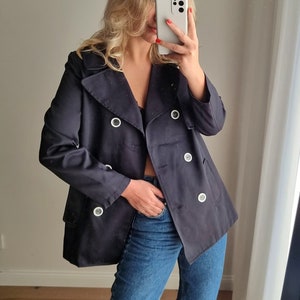 Sandro Paris Navy Blue Jacket / Sandro Paris / Sandro Paris Blazer / Navy Blue Blazer / Double Breasted  / Navy Blue Coat / Designer Jacket