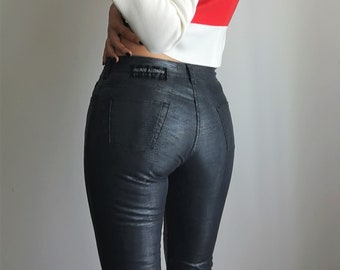 90er Glänzende Flare Hose / Y2K Flare Pants / Flare Glänzende Hose / Mariella Burani Hose / Disco Style Hose / Designer Hose / Y2K Hose