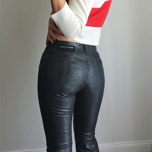 90&#39;s Shiny Flare Pants / Y2K Flare Pants / Flare Shiny Pants / Mariella Burani Pants / Disco Style Pants / Designer Pants / Y2K Trousers