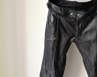 HALVARSSONS Leather Biker Pants / Motorcycle Trousers / Racing Riders Leather Pants / Leather Rider Trousers / Biker Pants / Leather Pants