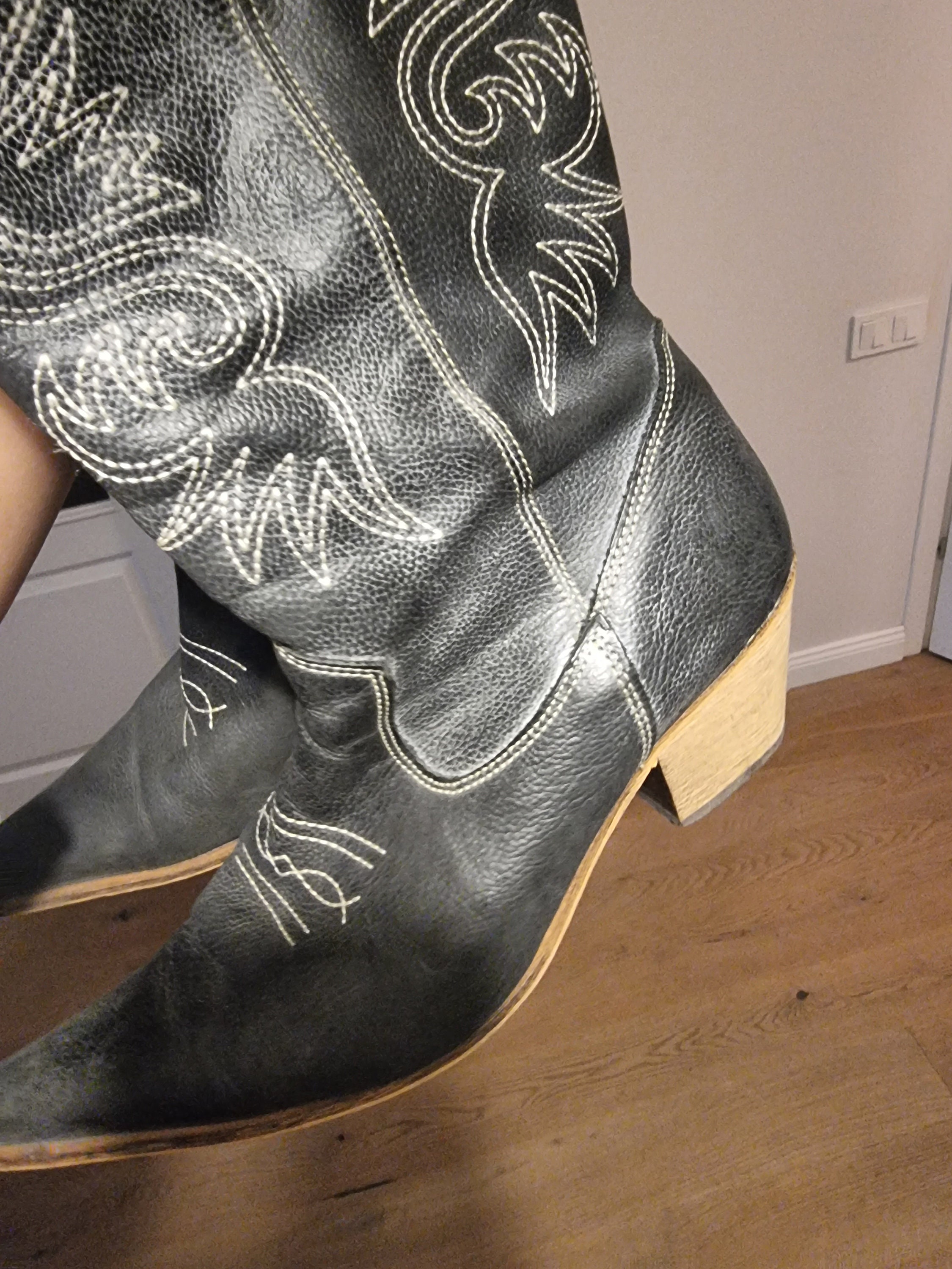 Blue Leather Western Cowboy Boots / Cowgirl Shoes / Western Boots