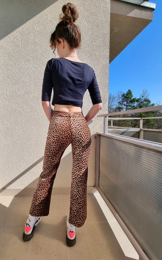 Dolce & Gabbana Pants / Designer Pants / Dolce Gabbana Animal Print Pants / Bohemian Pants / Tiger Print Pants / Velvet Leopard Print Pants