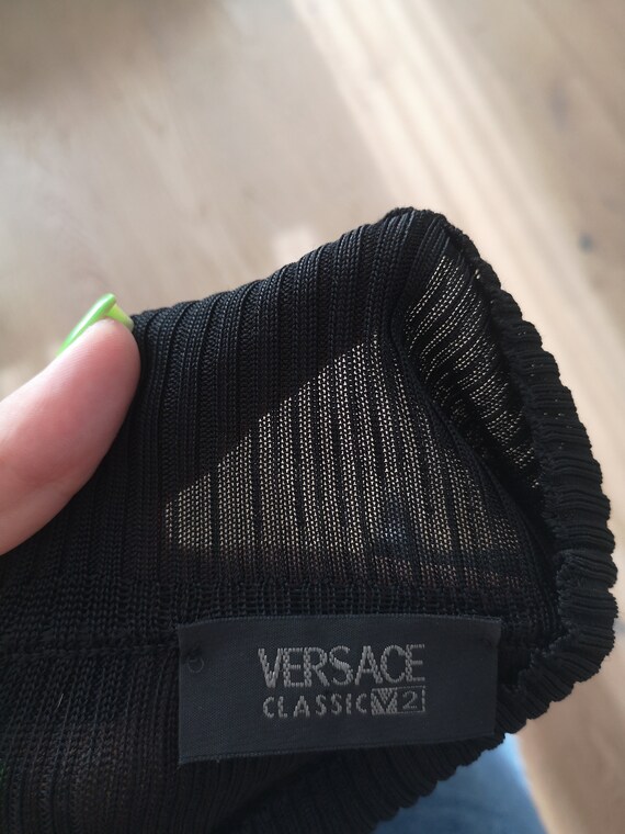 Versace Classic Knit Sheer Turtleneck / Versace B… - image 5