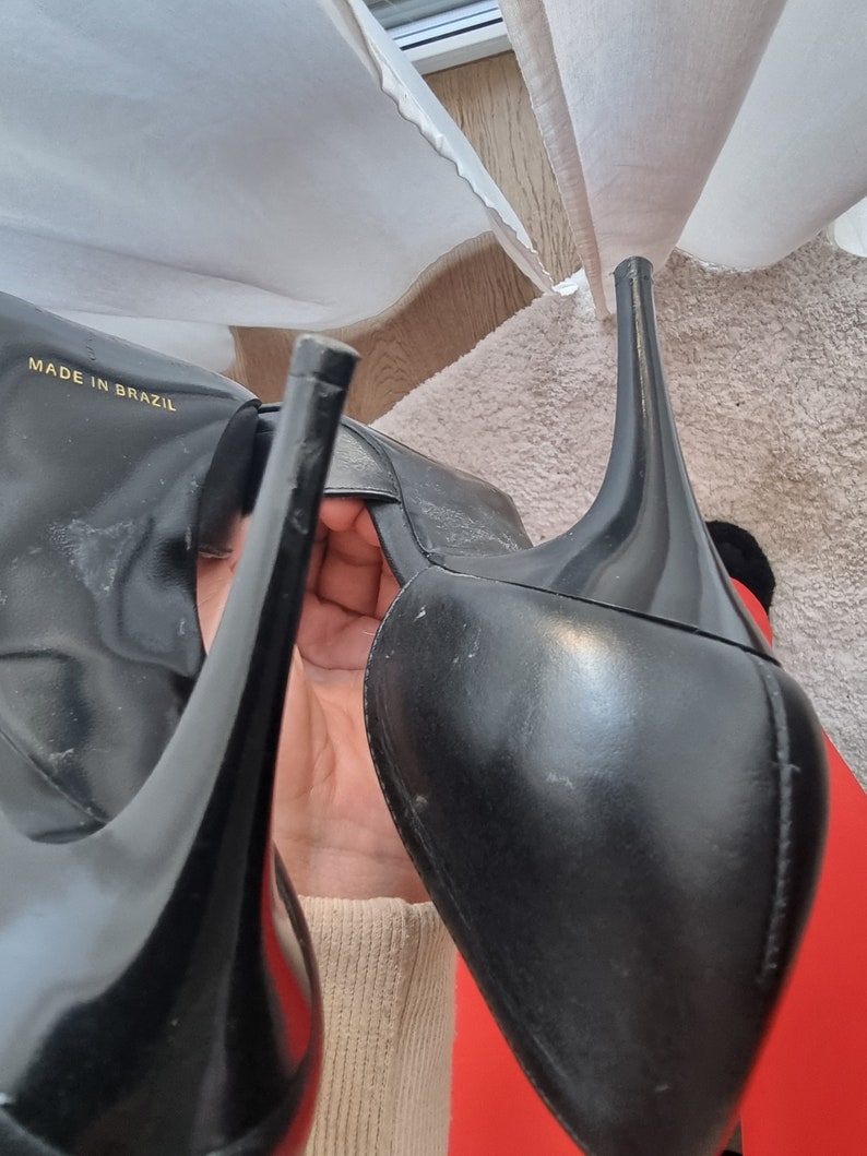 Y2K Pointy Toe Heels / Black Buckle Heels / Black Heel Shoes / Black Slip On Shoes / Minimal Style Shoes / Pointy Toe Shoes / Y2K Heel Shoes image 6