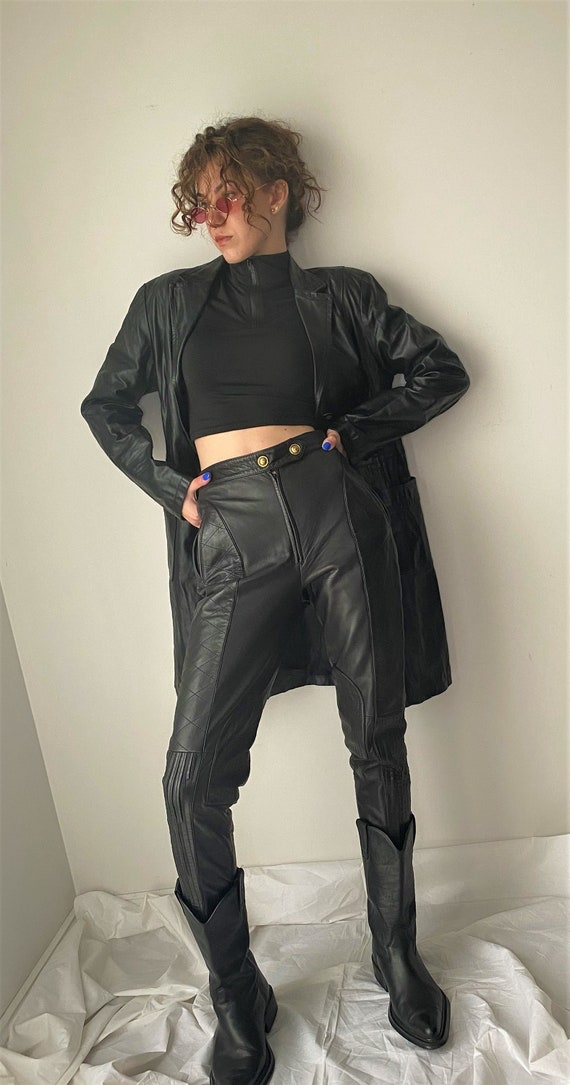 Moschino Leather Pants / Black Quilted High Waist Pants / Skinny Leather  Pants / Biker Rocker Leather Pants / Moschino / Designer Pants -  Canada
