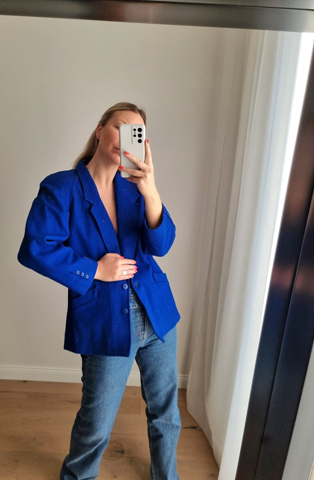 Blue Wool Jacket / Blue Spring Jacket / Wool Blazer / Blue Wool Blazer ...