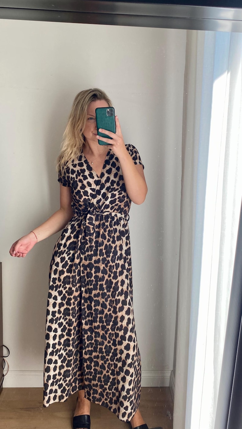 Sicilia Summer Print Dress - Black/Leopard main image 0