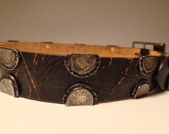 John Galliano Belt / Designer Belt / Black Leather Belt
