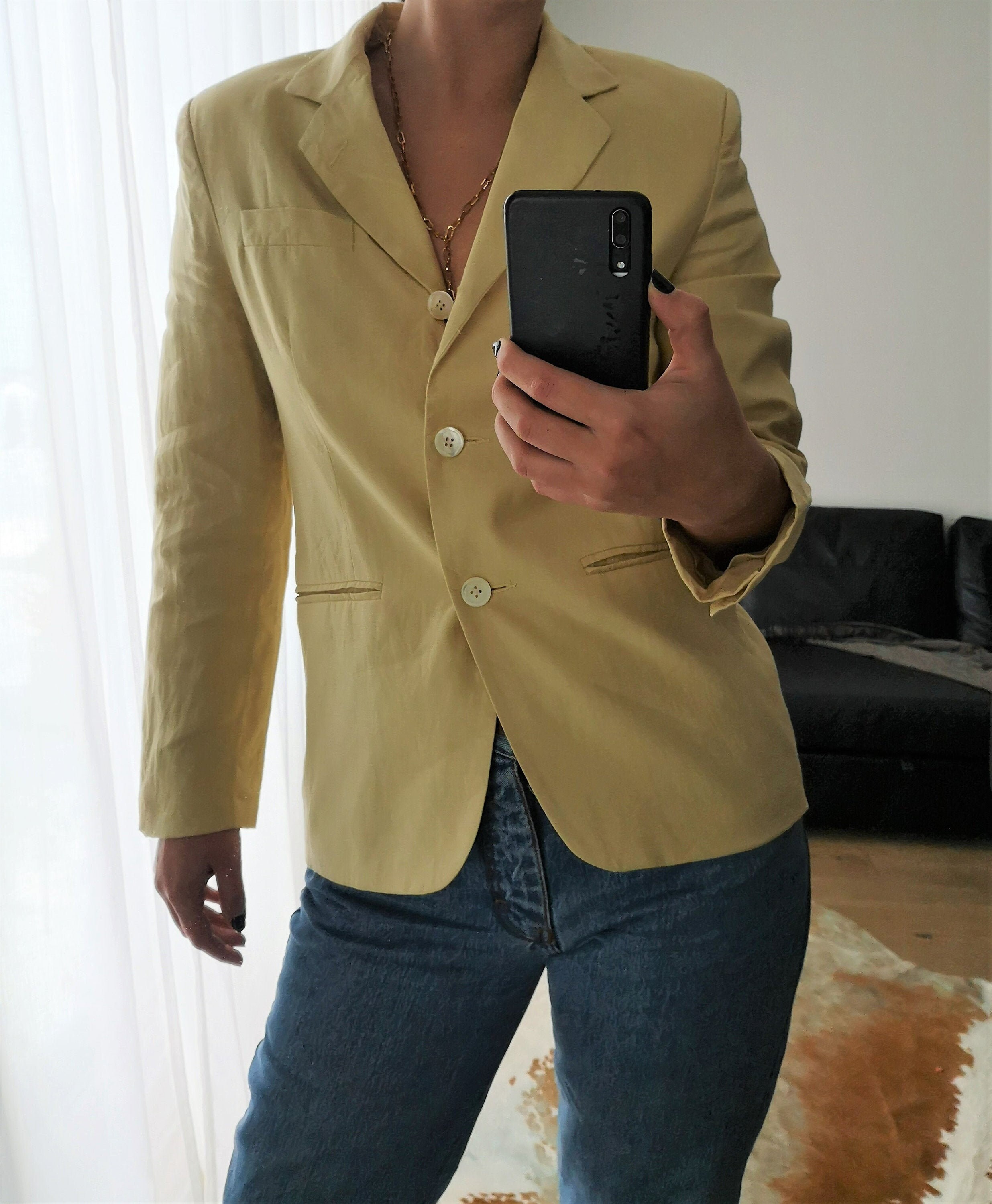 banana republic yellow blazer