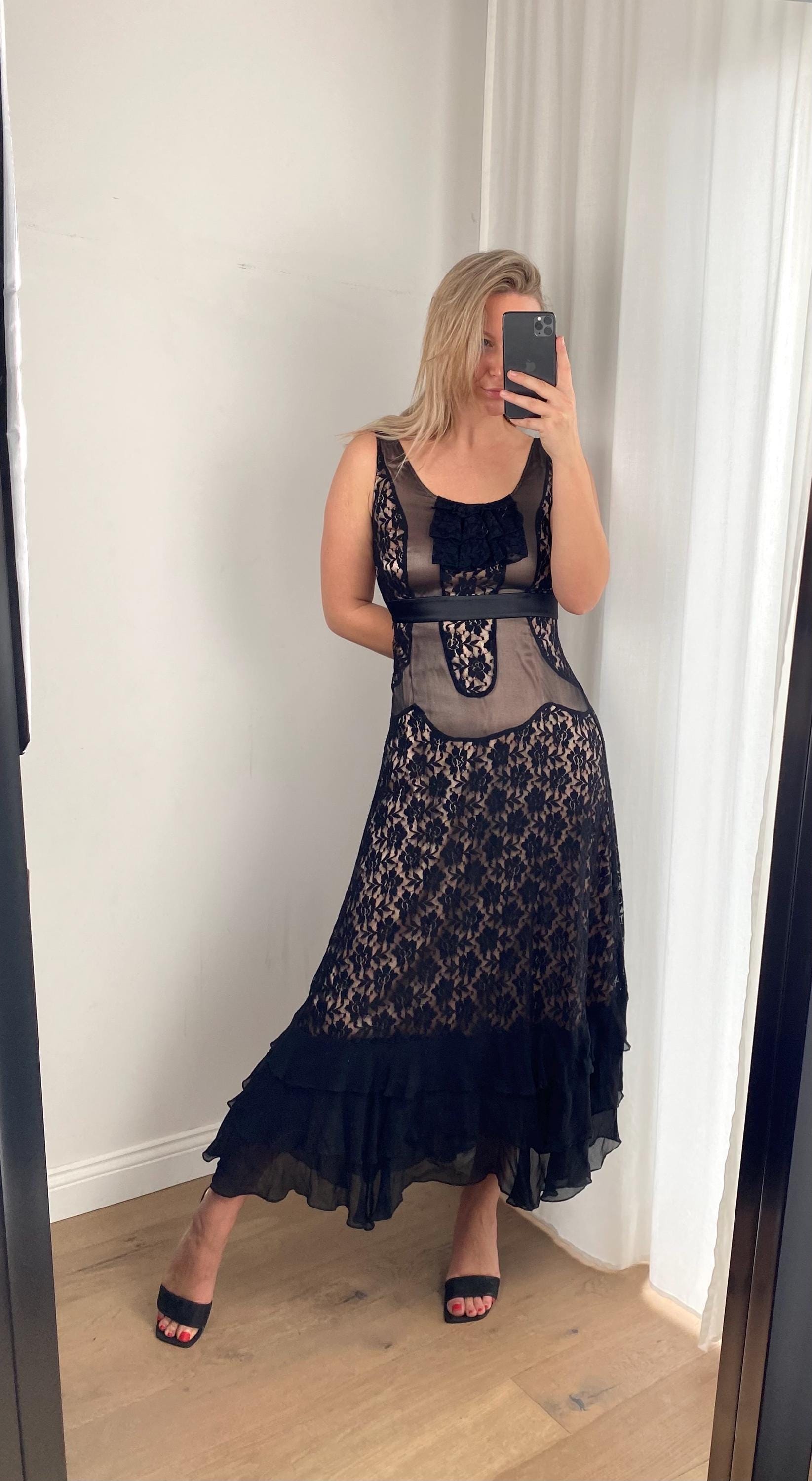 Vintage Chlo Romantic Long Silk Dress / Lace & Silk Dress / Black Light  Summer Dress / Formal Silk Dress / Lace Dress / Lace Silk Dress - Etsy