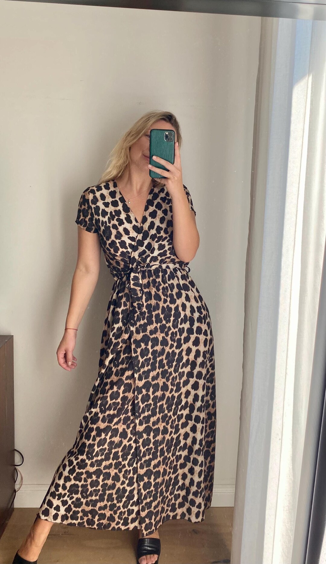 Made in Italy Animal Print Maxi Dress / Long Leopard Print Summer Dress / Maxi Animal Dress/ Long Boho Dress / Boho Extra Long Leopard Dress