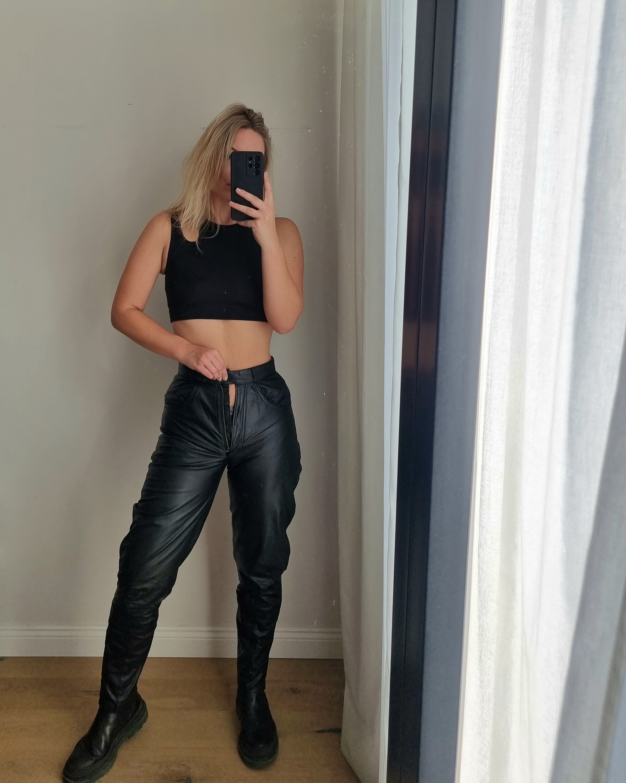 90's Leather Pants / Real Leather Pants / Black Leather - Etsy