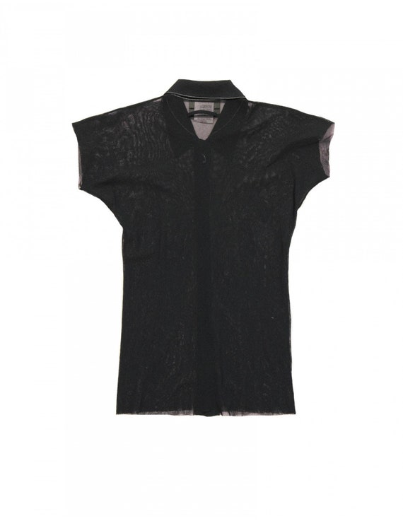 JEAN PAUL GAULTIER ゴルチエ シアートップス ジャンポール ゴルチエ ブラック シアー メッシュ トップ