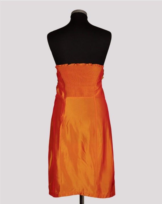 KENZO Sleeveless Dress / Orange Party Dress / Off… - image 8