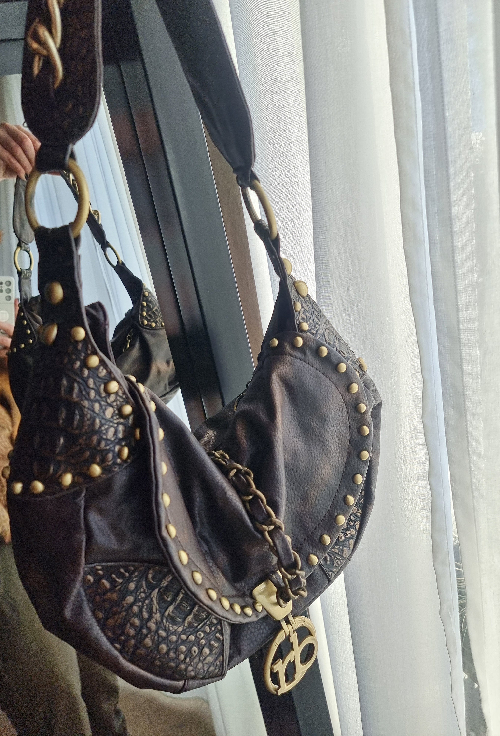 Rocco Barocco Bag / Chunky Gold Details Handbag / Chunky - Etsy