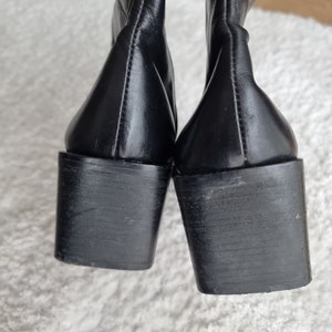 Made in Italy Square Toe Leather Heel Boots / Square Heels / Leather Heels / Leather Boots / Real Leather Boots / Leather Fire Spring Shoes image 6