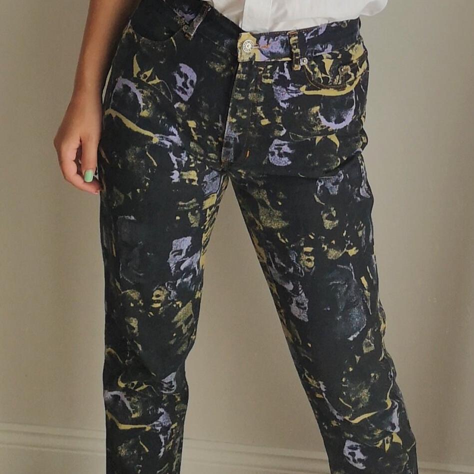 Jean Paul Gaultier 1992 Faces Print Jeans - Etsy