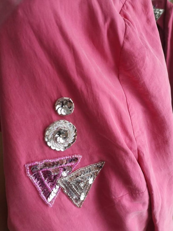 Hot Pink Silk Jacket / Silk Jacket / Hot Pink Jac… - image 3