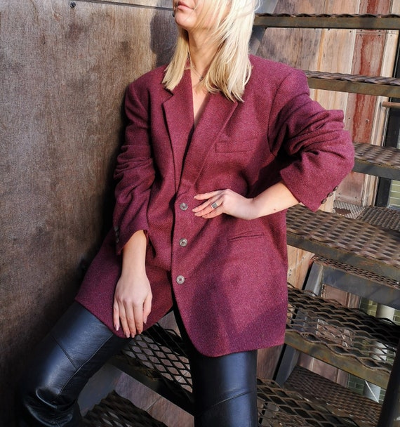 Oversized Red Jacket / Burgundy Jacket / Wine Red