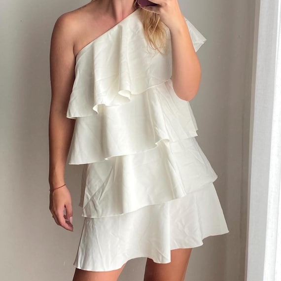 open lace back dress Good Girl Ruffled Mini Dress ‍ Mermaid Way, M main image 1