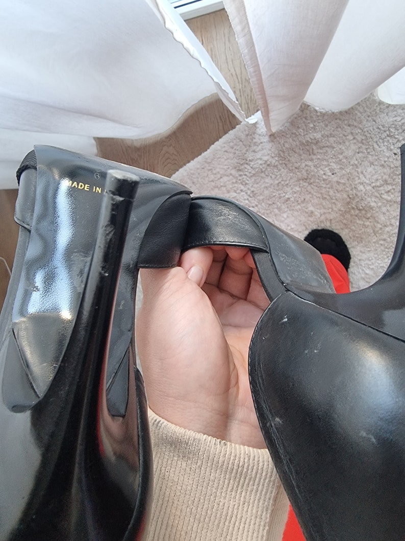 Y2K Pointy Toe Heels / Black Buckle Heels / Black Heel Shoes / Black Slip On Shoes / Minimal Style Shoes / Pointy Toe Shoes / Y2K Heel Shoes image 7