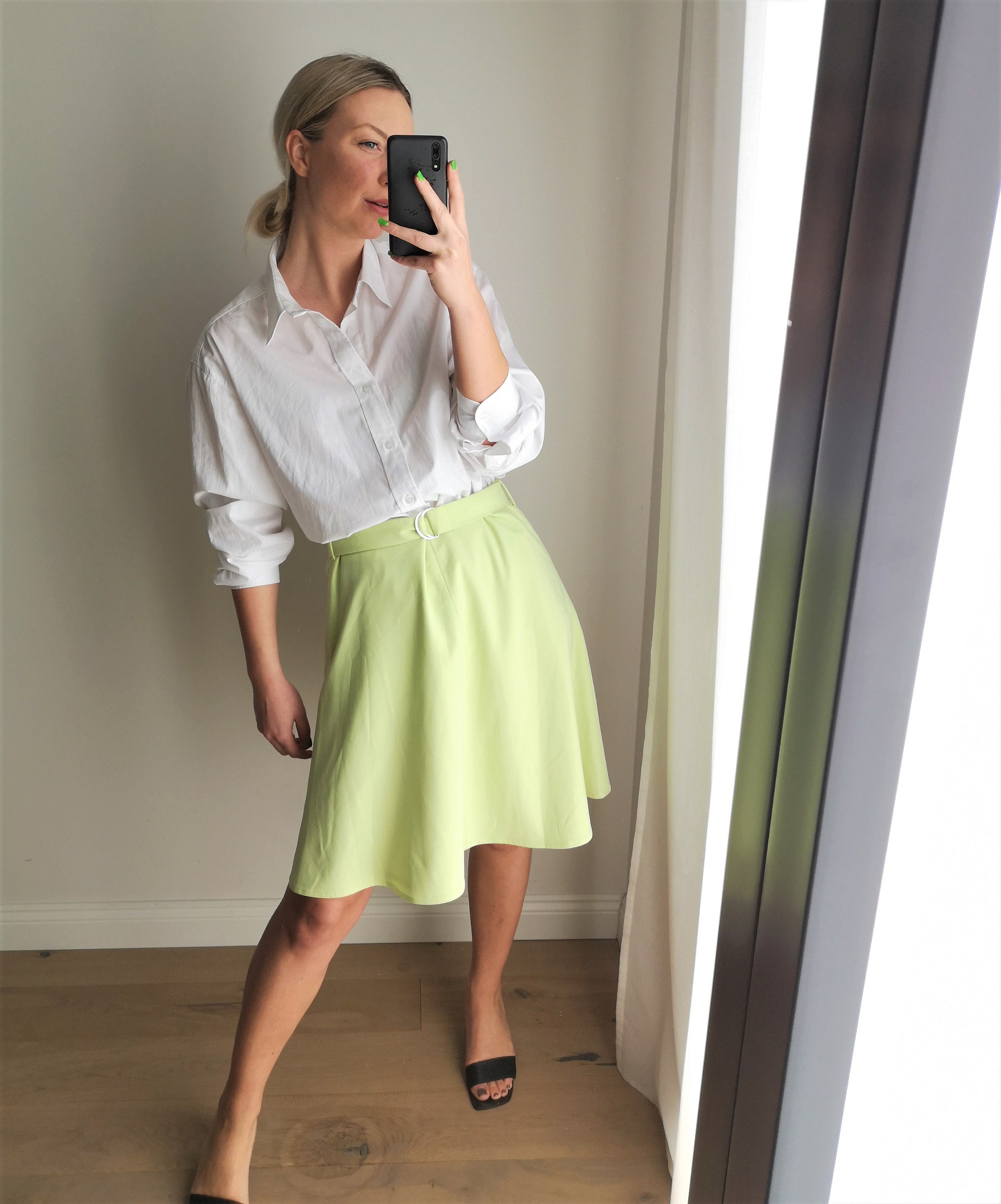 Jupe verte pastel Jupe dete coloree Jupe dete Jupe verte Jupe jaune Jupe de bureau Jupe coloree Jupe ceinturee Etsy France